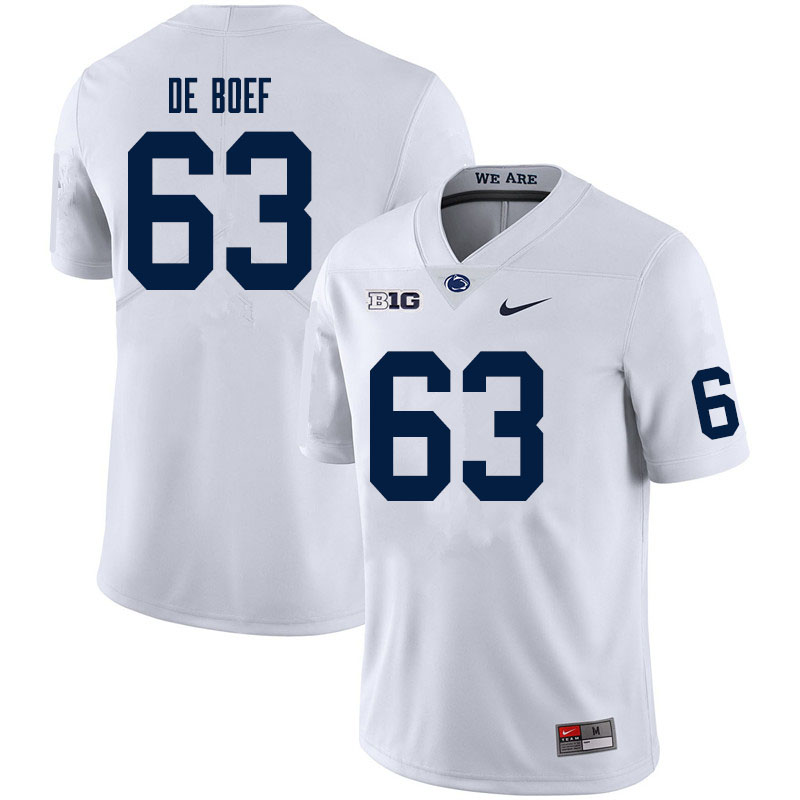 Men #63 Collin De Boef Penn State Nittany Lions College Football Jerseys Sale-White